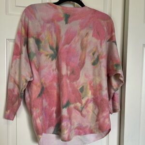 Sioni Pink Floral Dolman Sweater